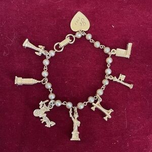 Vintage New York City Silver Charm Bracelet from 1961